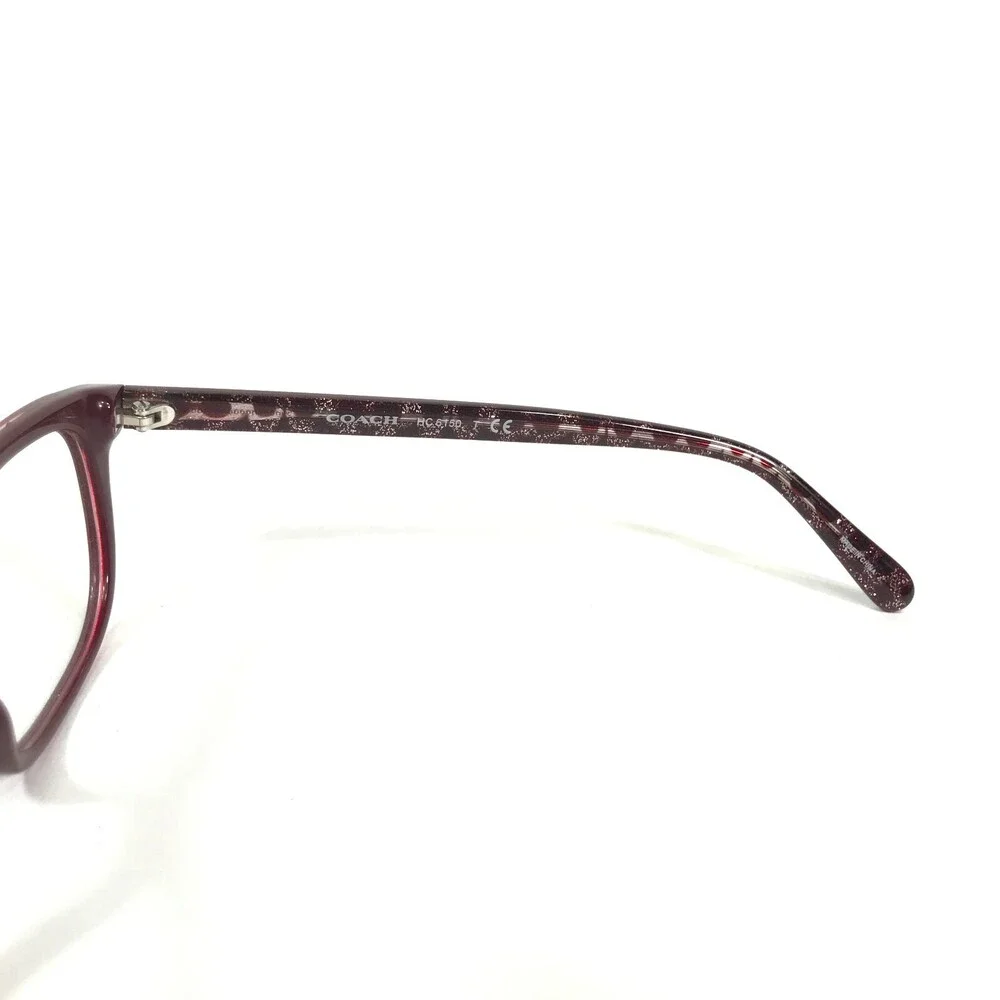 Coach Eyeglasses Frames HC6150 5584 Burgundy Glitter Sig C Red Square 53-17-140